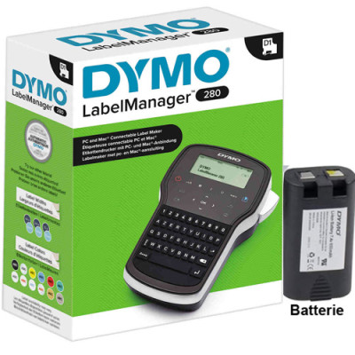 Dymo LabelManager 210D – Étiqueteuse Électronique Azerty Avec Grand Écran, Impression N&B, Rubans 9/12 Mm